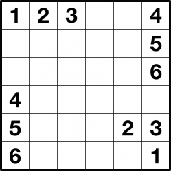 Diagonal Numberlink 6x6 puzzle